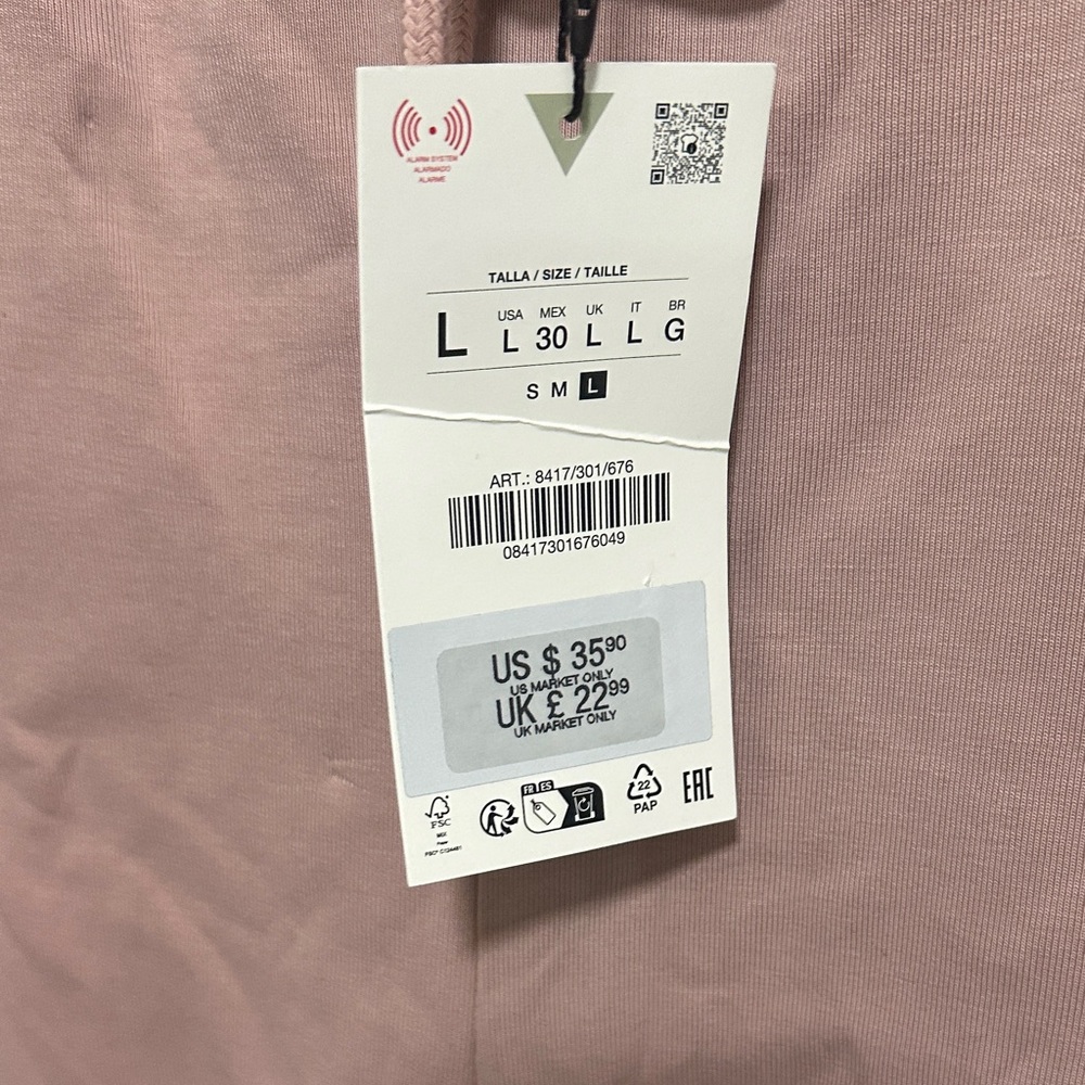 Zara Casual Pink Drawstring Pants - Picture 2 of 5